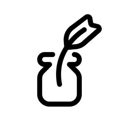 feather ink icon with line style, perfect for user interface projects