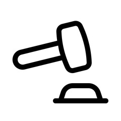 banged the gavel icon with line style, perfect for user interface projects