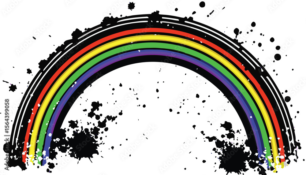 Poster abstract rainbow background vector illustration with colorful wave line art pattern for artistic ban