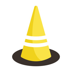 Isolated Yellow Traffic Cone