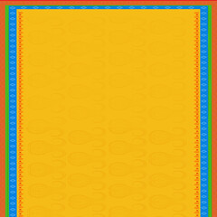 Vibrant Patterned Border with Yellow Background