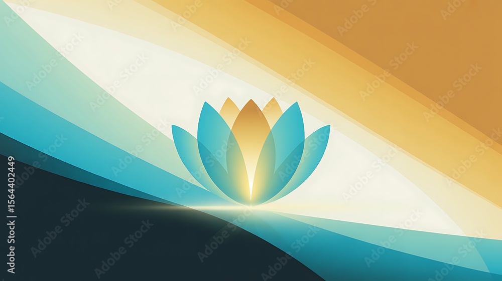 Canvas Prints glowing lotus bloom with flowing abstract waves flower digital