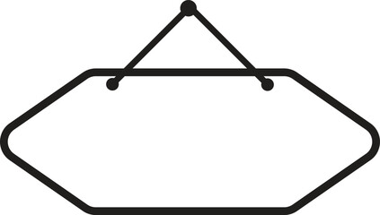 Geometric Hanging Signboard Vector Illustration – Blank Hexagonal Label Frame for Shop Signs, Nameplates, Business Notices, Door Tags, and DIY Printable Templates in Minimal Style