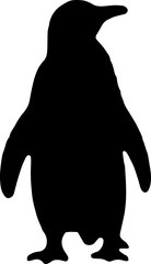 Standing Penguin Silhouette Vector Black Arctic Bird Clipart