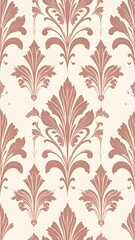 Ornate Floral Pattern in Beige and Brown Repeating Design