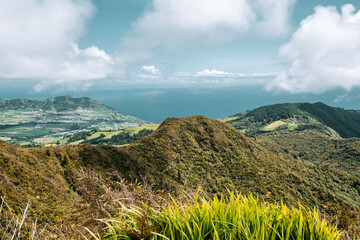 olcanic Ridge and Atlantic Ocean from Salto do Cavalo Viewpoint, Sao Miguel, Azores