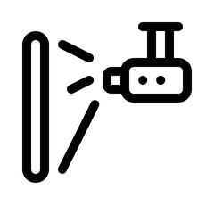 hanging projector icon with line style, perfect for user interface projects