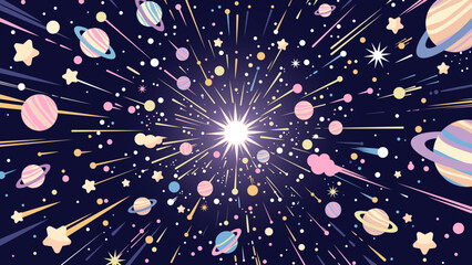 宇宙の爆発の背景イラスト ベクター 
