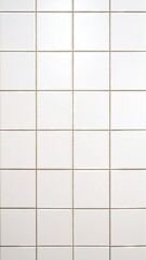 Vertical View of a Grid of White Square Tiles with Grout Lines Providing Texture for Background