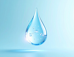 water drops on blue background