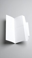 White Folded Paper On Gray Background Isolated For Graphic Design And Presentation Mockup
