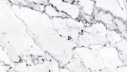 White Marble Texture Showing Natural Veins With Black Details And Smooth Surface