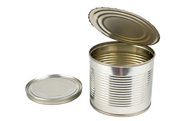 Empty Tin Can on a White Background isolated on Transparent Background