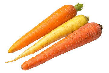 Fresh Carrots isolated on Transparent Background