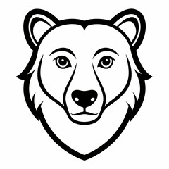 Andean Bear Head Line Art on White Background – South American Wildlife Vector