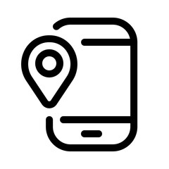 mobile maps icon with line style, perfect for user interface projects