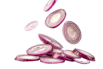 Onion Jumping Slice Pieces isolated on Transparent Background