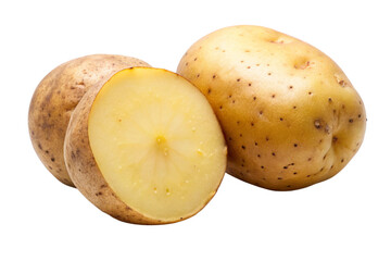 Potato and Slice isolated on Transparent Background