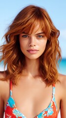 summer hair lifestyle. Sun-Kissed Waves: Effortless Beachy Hair for Outdoor Adventures and Pool Parties
