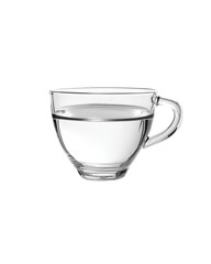 Clear glass cup half filled with water simple design