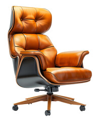 Luxurious Orange Leather Executive Office Chair Modern Design