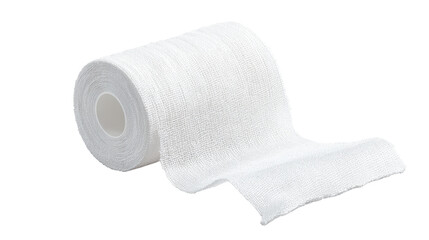 Photorealistic White Medical Gauze Roll on Transparent Background for First Aid