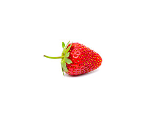 Juicy Red Strawberry Isolated on White Background