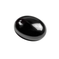 Translucent Black Jade Gemstone in 3D Rendering on Transparent Background