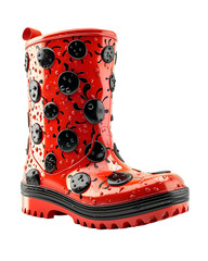 Red Ladybug Rain Boots Kids Footwear Water Resistant