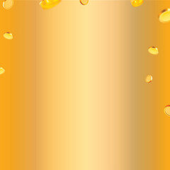 Golden Background with Falling Coins - 3D Illustration
