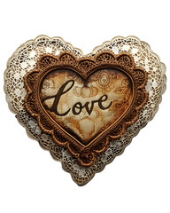 Ornate Lace Heart Pillow Love Decor