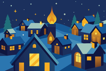 Naklejka premium night city landscape