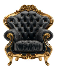 Luxurious Black and Gold Armchair Royal Design Elegant Furniture