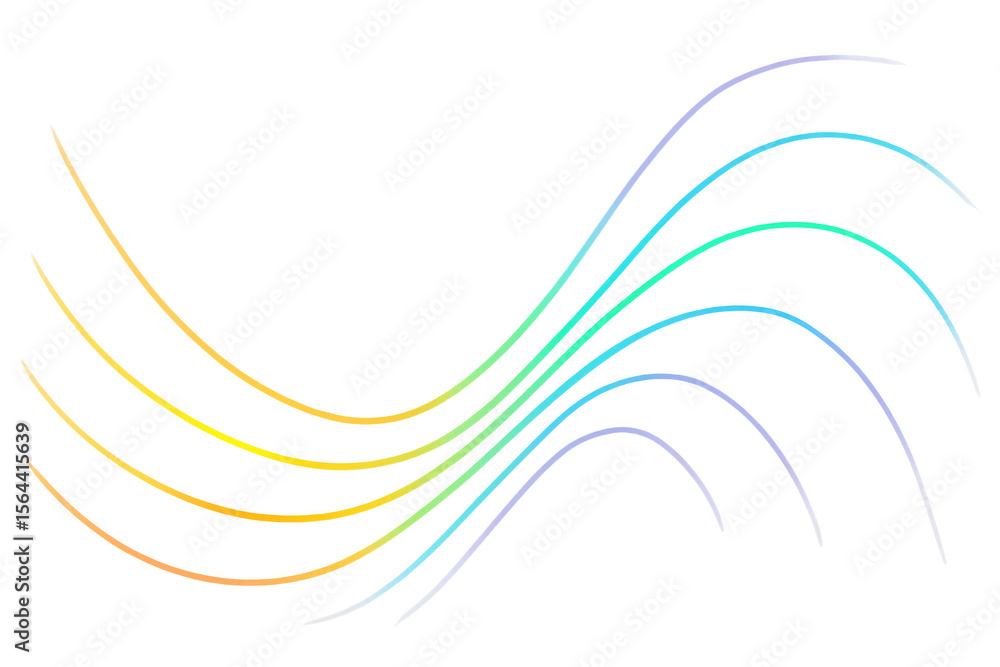Aufkleber Smooth gradient curves creating a dynamic and vibrant design element, ideal for modern and creative projects