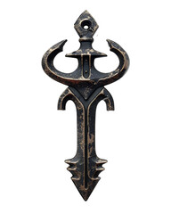 Ornate Dark Bronze Key Ancient Symbol Design