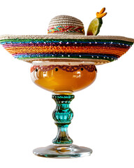 Festive Cocktail in Sombrero Hat Lime Garnish
