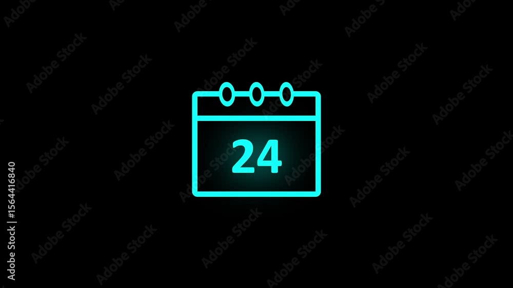Poster monthly calendar and date 24 icon animation . calendar and time planner. daily calendar icon animati