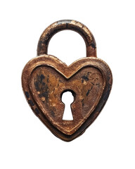Antique Heart Shaped Padlock Rustic Metal Love