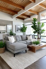 Modern living room with comfortable sectional