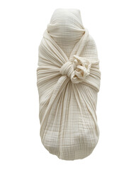 Cream fabric swaddled form art sculpture