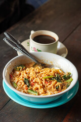 Mie Tek-Tek, Indonesia, captured on July 4, 2025. Traditional stir-fried noodles with vegetables, egg, and savory sauce, known for its smoky street food flavor.