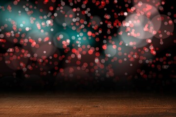 Shimmering light design over boards