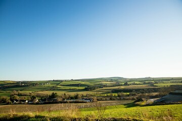 Scenic landscape with green hills