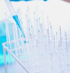 Scientist looking at chemical solution