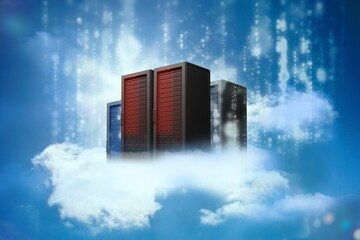 Digitally generated cityscape on cloud
