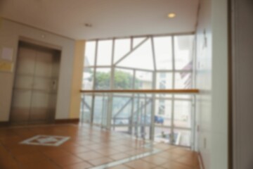 Elevator by window in library