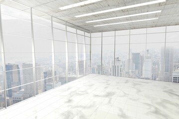 Modern room overlooking city