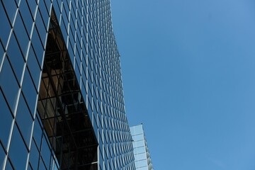 Fototapeta premium Side view of modern office buildings