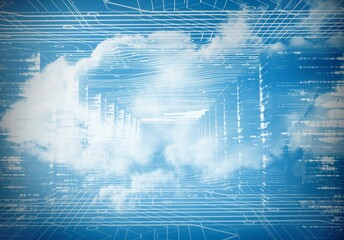 Digitally generated circuit board in sky