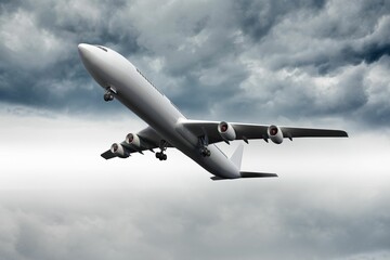 3D plane flying in the sky